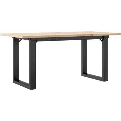 Image of vidaXL Coffee Table O Frame 90x40x45 cm Solid Wood Pine and Steel