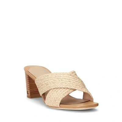 Image of Lauren Ralph Women&#039;s Freddi Raffia Sandal, Brown, 5 UK