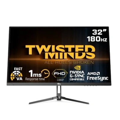 Image of Twisted Minds 32 Inch Display Fast VA Gaming Monitor 1920 x 1080 FHD Resolution, 180 Hz Refresh Rate, 16:9 Aspect Ratio, 1ms Response Time Black (TM32FHD180VA)