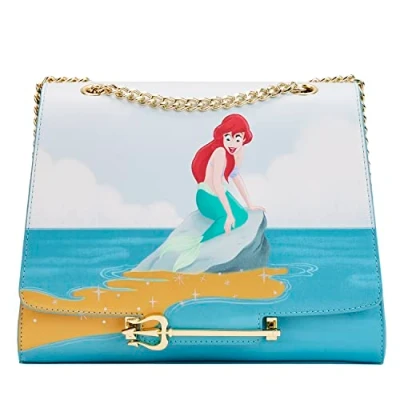 Image of Loungefly Disney Crossbody Bag Little Mermaid Tritons Official Blue One Size