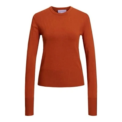 Image of JJXX Women&#039;s Jxlara LS Soft Crew Neck Knit Noos Sweater, Bombay Brown, S