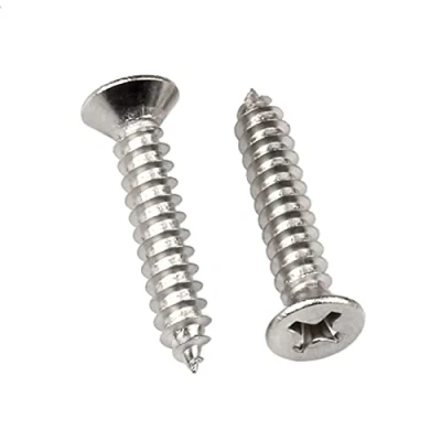 Image of MOOPW Flat Head Wood Screws 304 Stainless Steel Cross Countersunk Self Drilling Tapping Fasteners M3 M4 M5 M6