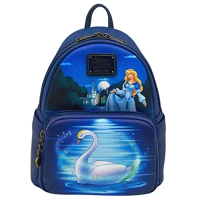 Image of Loungefly Swan Princess Castle Scene Double Strap Shoulder Bag, Blue