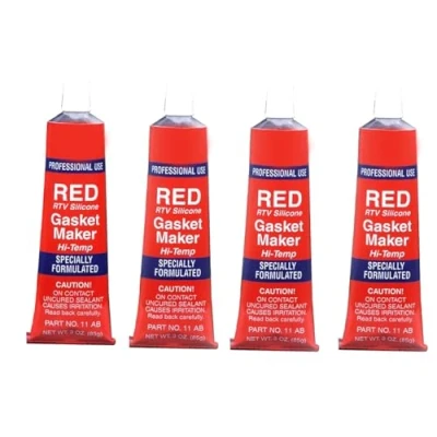 Image of DIOXSTAR Red RTV Silicone Instant Gasket Maker Adhesive Sealant 85g Tube, Multi Material And Sealant, Ideal for Gaskets, Sealing, Repairs, Bonding, (4 Pcs)