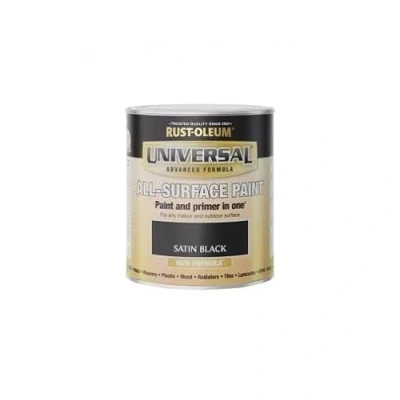 Image of Rust Oleum Universal All Surface Brush on Paint Satin Black 250ml