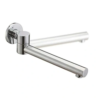 Image of Weirun G1/2 Thread Adjustable Round Bathroom Brass Bathtub Shower Mixer Water Outlet Bath Tub Basin Extra Long Spout Filler 180 Swivel Faucet Tap Chrome