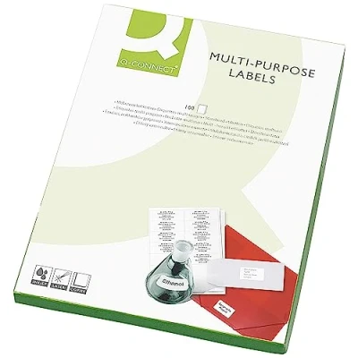 Image of Q Connect Multipurpose Labels 99.1x93.1mm 6 Per Sheet White (Pack of 600) 9670054