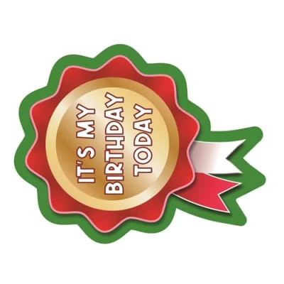 Image of 54 It&#039;s My Birthday Rosette Shaped Reward Stickers for Teachers, Parents and Schools