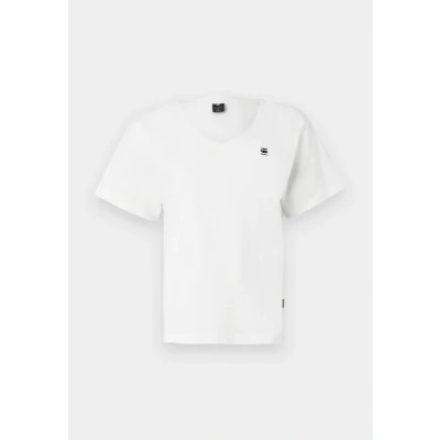 Image of G Star Women&#039;s Open V Neck Relaxed Top, White (lt chalk D26067 D601 1284), XS