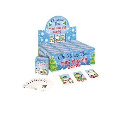 Image of HENBRANDT Single Mini Christmas Playing Cards 52 Card Deck for Kids Family Games Stocking Fillers Eve Box Cracker Gifts Xmas Party Favours Boys and Girls
