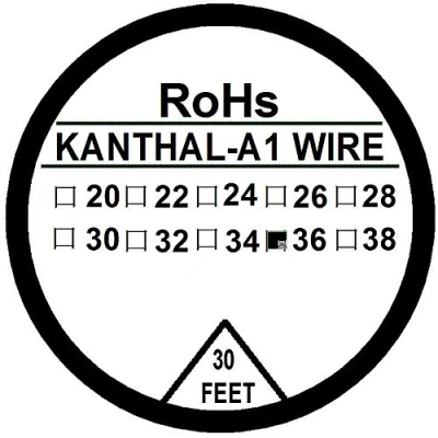 Image of Kanthal A1 Type Resistance Wire 30ft (10m) Spool 22 32G AWG (36G)