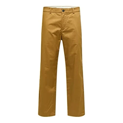 Image of SELECTED HOMME Men&#039;s Slhloose Salford 220 Flex Pants W Noos Chinos, Breen, 32 W/34 L