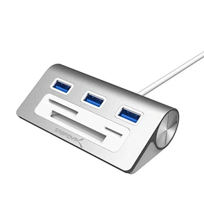 Image of SABRENT USB SD Card Reader (6 in1) CF, MicroSD Memory Reader, 3 Ports 3.2 Hub, Multi Docking Station, for PC, Laptop iMac, MacBook (HB MACR)