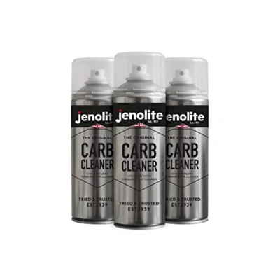 Image of JENOLITE Carb Cleaner 3 x 400ml High Strength Carburettor (Degreaser dissolves oil, grease &amp; fuel deposits)