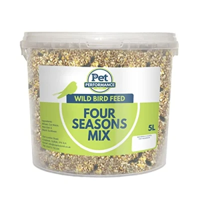 Image of Pet Performance Wild Bird Four Seasons Mix 5 Litre Tub All Year Round Seed 100% Natural Ingredients Suitable for Species