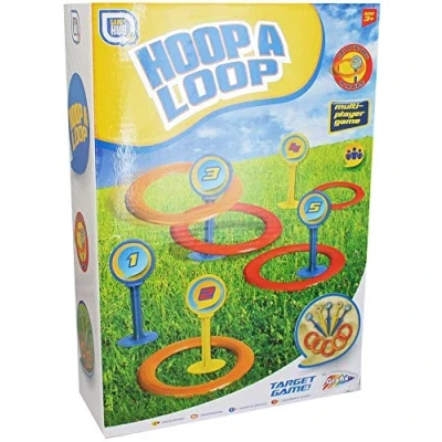 Image of Grafix Target Hoop a Loop Classic White/Grey Tossing Game for Outdoor Use
