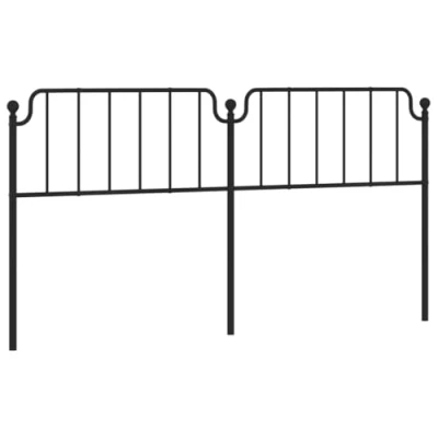 Image of vidaXL Metal Headboard Black Steel 206x90cm Elegant Bed Header for 200 cm Mattress, Robust Construction Bedroom Comfort