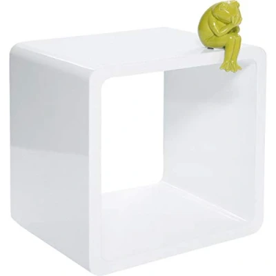 Image of Kare Design Lounge Cube, white, modern shelf cubes, sofa side table for living room, bedroom, office, 45x45x35 cm (H/W/D)