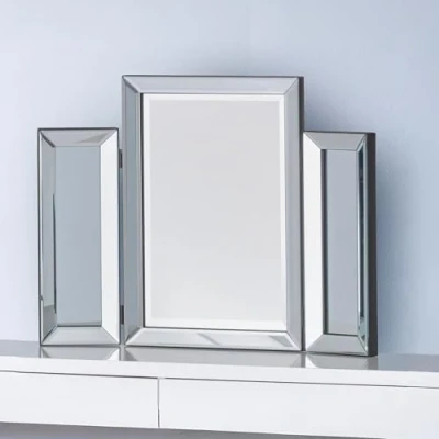 Image of Julian Bowen Soprano Folding Dressing Table Mirror Clear Bevelled Mirrors