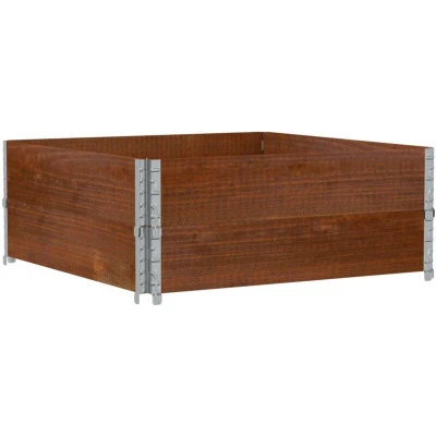 Image of vidaXL Pallet Collars 2 pcs Brown 100x100 cm Solid Wood Pine