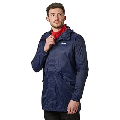 Image of Mens Packable Parka Jacket Navy