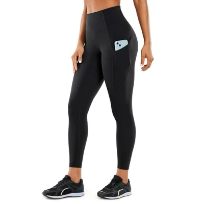 Image of CRZ Yoga Women&#039;s Naked Feeling Leggings Squat Proof High Waist Pants Running Sports Tights With Pocket Black R427 M(12), R427, 12