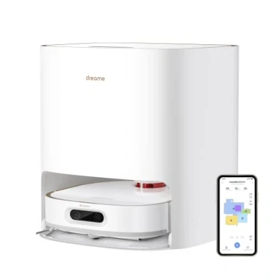 Image of Dreame W10 Pro Robot Vacuum Cleaner and Mop with Auto Wash Station of Jokes, 4000Pa Suction Power, 3D Obstacle Recognition, Custom Card WiFi/App/Alexa, White