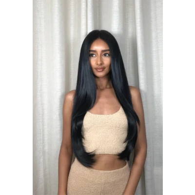 Image of Lullabellz Thick Straight Clip In Hair Extensions, 24 Inch Length, Jet Black
