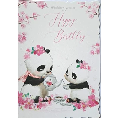 Image of Wishing You A Happy Birthday. Cute Panda Bear Card