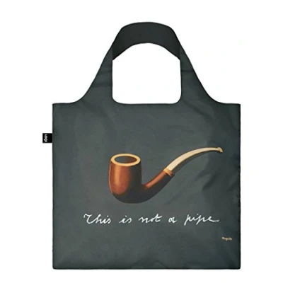 Image of LOQI Museum Rene Magritte The Treachery of Images Canvas &amp; Beach Tote Bag, 50 cm, 20 L, Multicolour