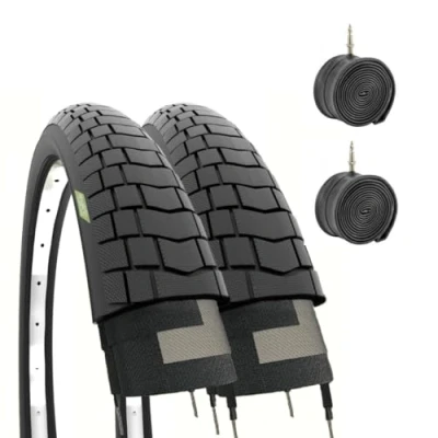 Image of 2 Tyres 20 X 1.95 (50 406) + Chambers Bike Tires for BMX Road City Child