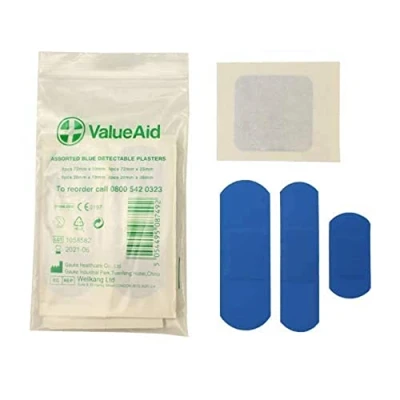 Image of Value Aid Assorted Blue Detectable Plasters Pack of 20