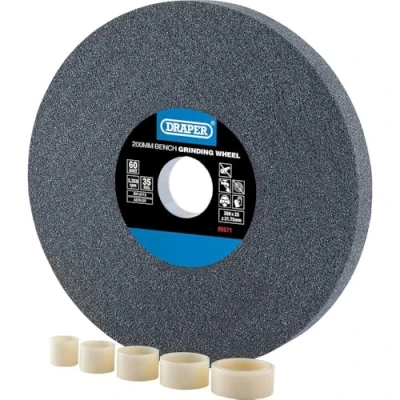 Image of Draper Aluminium Oxide Bench Grinding Wheel, 200 x 25mm, 60 Grit