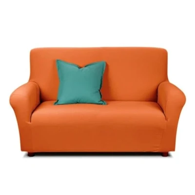 Image of Caleffi Opla 2 Stretch Sofa Cover, Cotton, Orange, 1 Seater, 47934