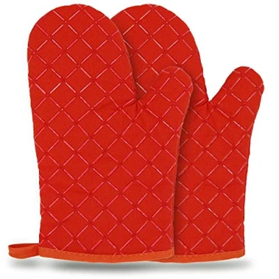 Image of Ankier Oven Gloves,Heat Resistant Silicone Gloves Non Slip Kitchen for Grilling,Cooking, Baking, Kitchen, Microwave, Pizza (Red, 1 Pair)
