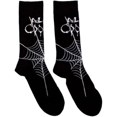 Image of Rock Off officially licensed products Alice Cooper Web Logo Ankle Socks UK Size 7 11, black, M