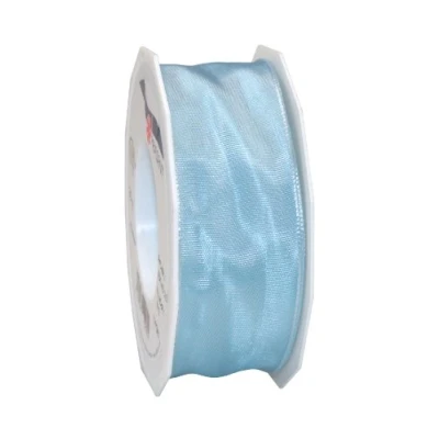Image of C.E. Pattberg Präsent Lyon Wired Taffeta Ribbon Light Blue 40 mm width, 25 m length