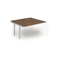 Image of Evolve B2B Ext Kit Silver Frame Bench Desk 1400 Walnut BE212
