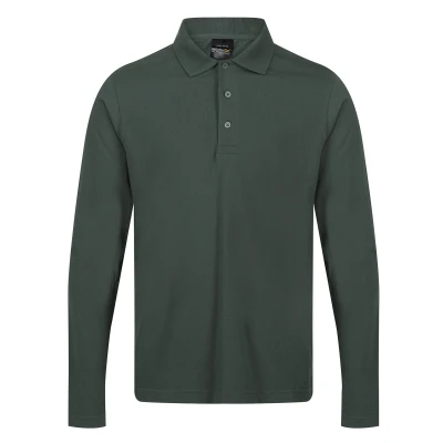 Image of Regatta Mens Pro Long Sleeved Polo Shirt (Dark Green) Size Small