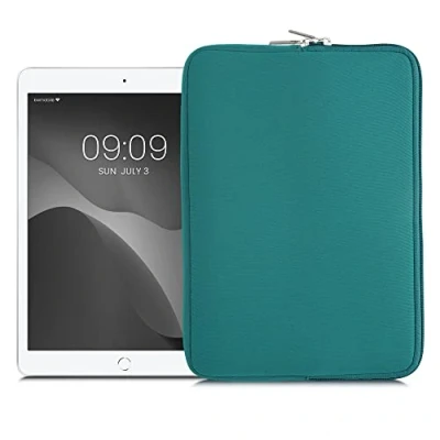 Image of kwmobile Neoprene Pouch Compatible with 9,7&quot; 11&quot; Tablet Universal Sleeve Case Cover Zipper for Petrol