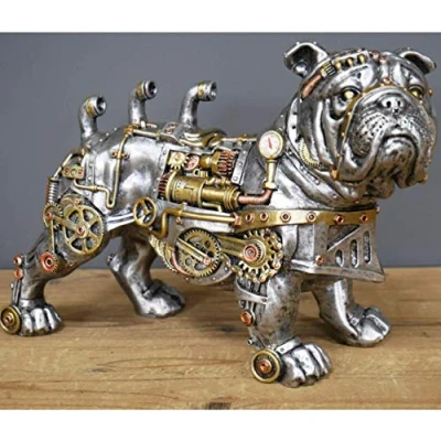 Image of Animal Crackers Large 30cm Steampunk Bulldog quirky novelty ornament figurine Dog lover gift