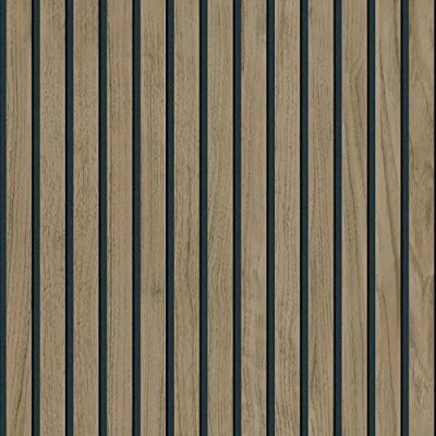 Image of Panacea Wood Slats Wallpaper Walnut Brown/Black Belgravia 1157