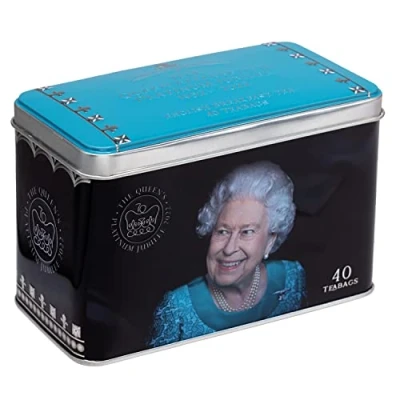 Image of New English Teas Queen Elizabeth II Jubilee 2022 Commemorative Tea Tin with 40 Breakfast Teabags