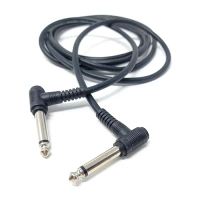 Image of 2m 6.35mm to Right Angle 90 Degree Jack Audio Mono Guitar Speaker Music Instrument Cable Lead 6.5ft