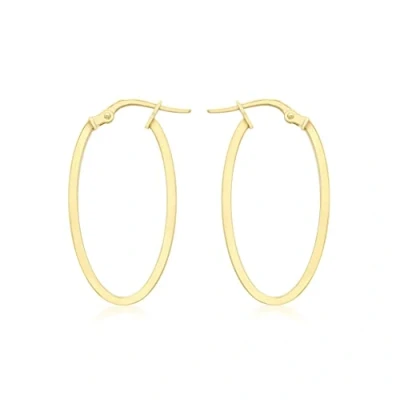 Image of Carissima Gold Women&#039;s 9 ct Yellow 14 x 30 mm Oval Creole Earrings