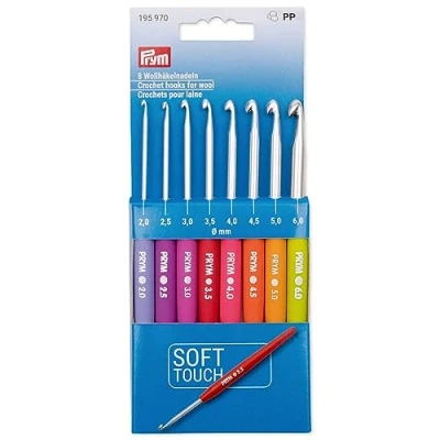 Image of Prym Soft Grip (2.00 6.00mm) Wool Crochet Hook Set 1 Piece