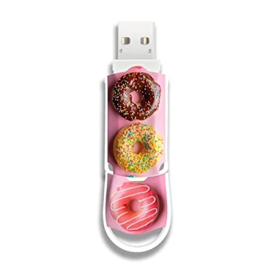 Image of Integral 128GB Doughnuts Xpression USB 3.2 Gen 1 Flash Drive are Stylishly Designed Memory Drives Ideal Storage and Back Up for Study, Work Play a Great Fun &amp; Funky Gift Idea