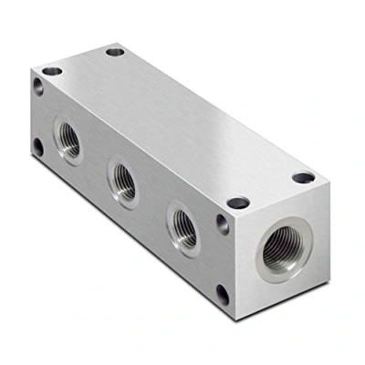 Image of Hydraulic Parallel Scheme Aluminium Manifold, 3 Station, 1/2&quot; BSP Inlets, 3/8&quot; Service Ports