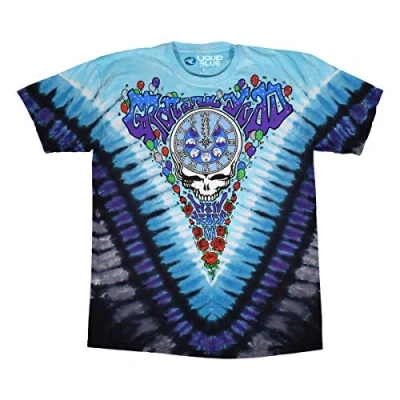 Image of Liquid Blue Unisex&#039;s Grateful Dead Midnight Hour Tie Dye Short Sleeve T Shirt, S