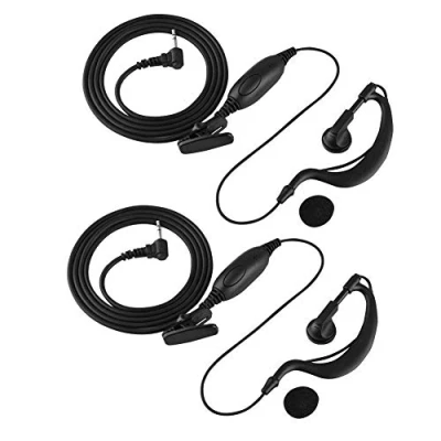 Image of Cuifati Walkie Talkie Headset,2 PCS 2.5mm Two Way Radio Earphones G Shaped Single Pin Headset,Walkie Talkies Earpiece with Mic for Baofeng UV 5R BF 888S Kenwood 2 Radios